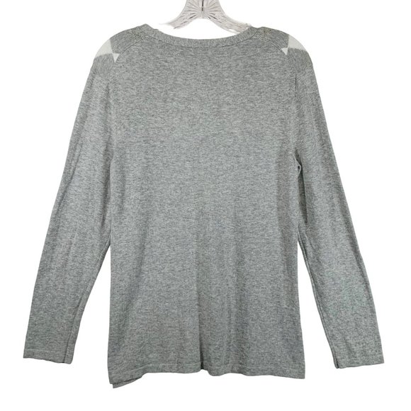 Tommy Hilfiger Womens Argyle Sweater Size L V Neck Pullover Long Sleeve Gray - Picture 2 of 11